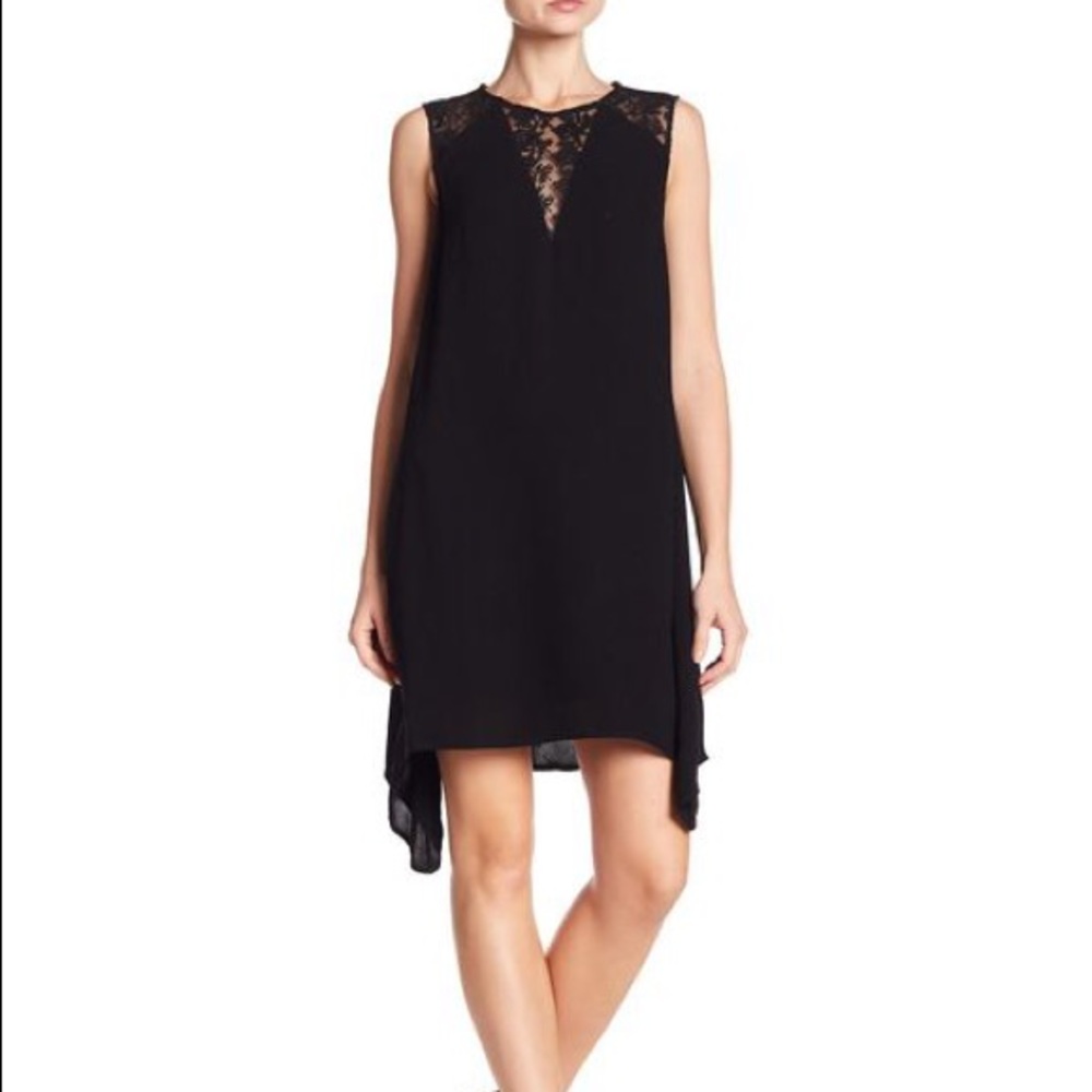 Lace Detail Shark Bite Hem Dress